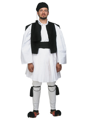 Tsolias Man Black Traditional Dance Costume